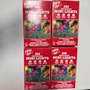 Holiday Style 250 Multicolor Mini Lights Steady Burning Flashing Green Wire 50ft